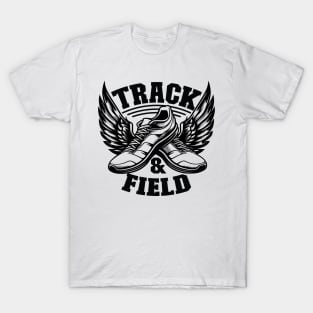 Flying Winged Shoes Track & Field Athlete T-Shirt